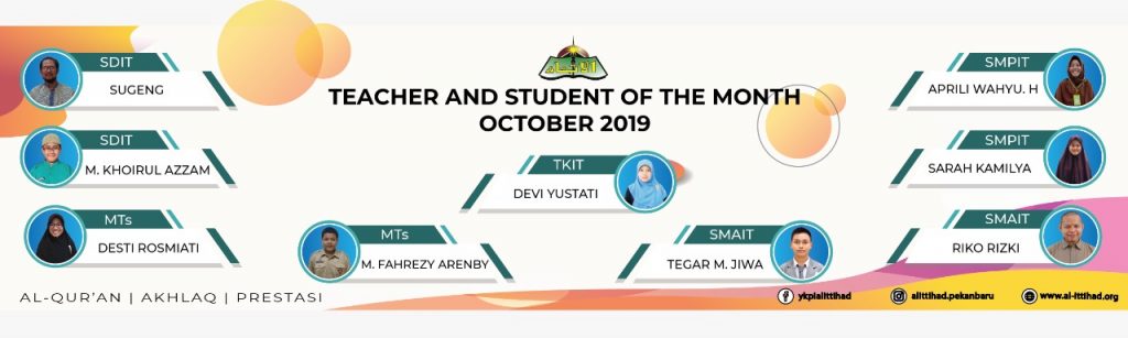 guru dan murid teladan oktober 2019